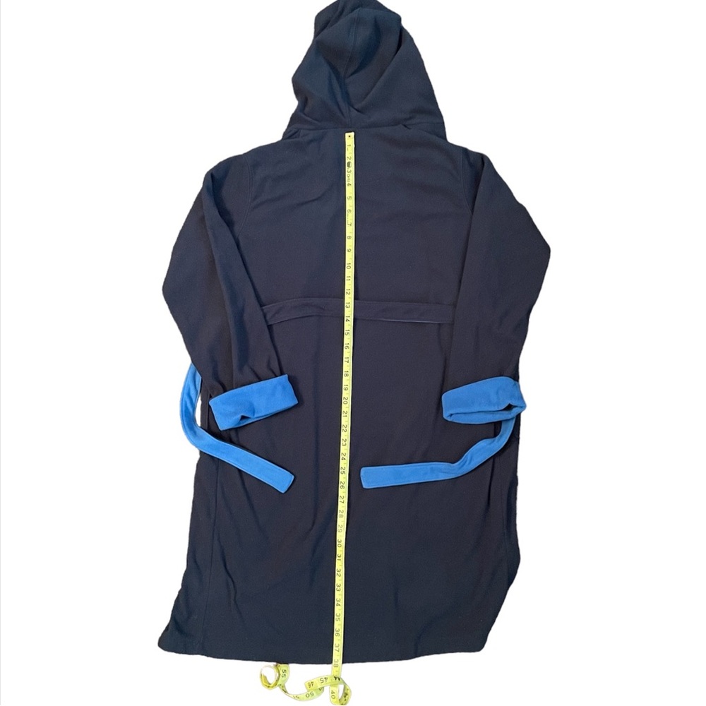 Fleece Hooded Robe Kids Housecoat Lands End Size 14-16 Large Blue - Picture 8 of 9